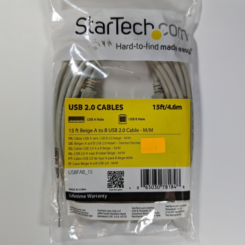CABLE, USB 15 FT 2.0 