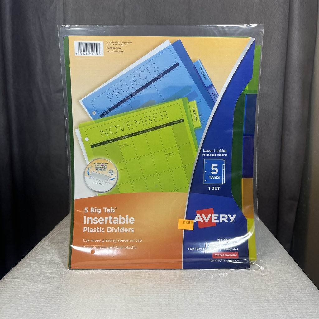 DIVIDER, INSERTABLE 5 TAB 