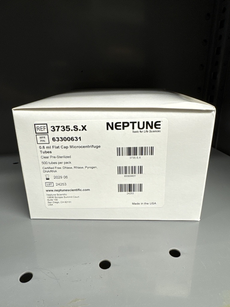 TUBE, MICROCENTRIFUGE 0.6 ML S