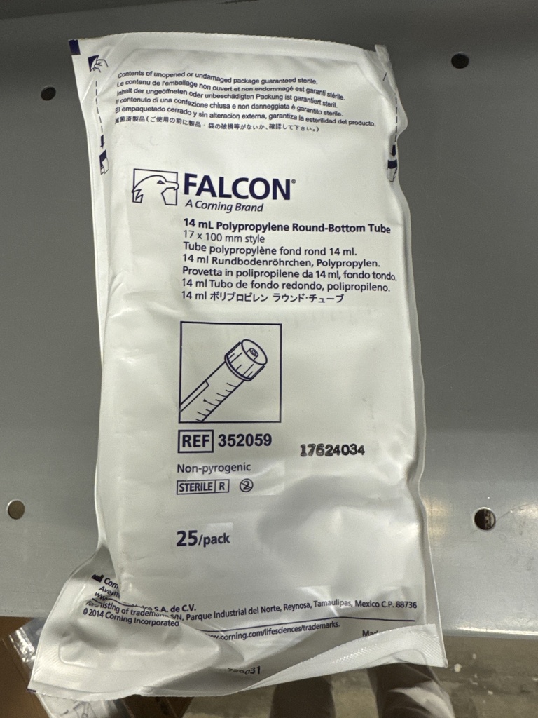 TUBE, TEST 14 ML POLYPROPYLENE