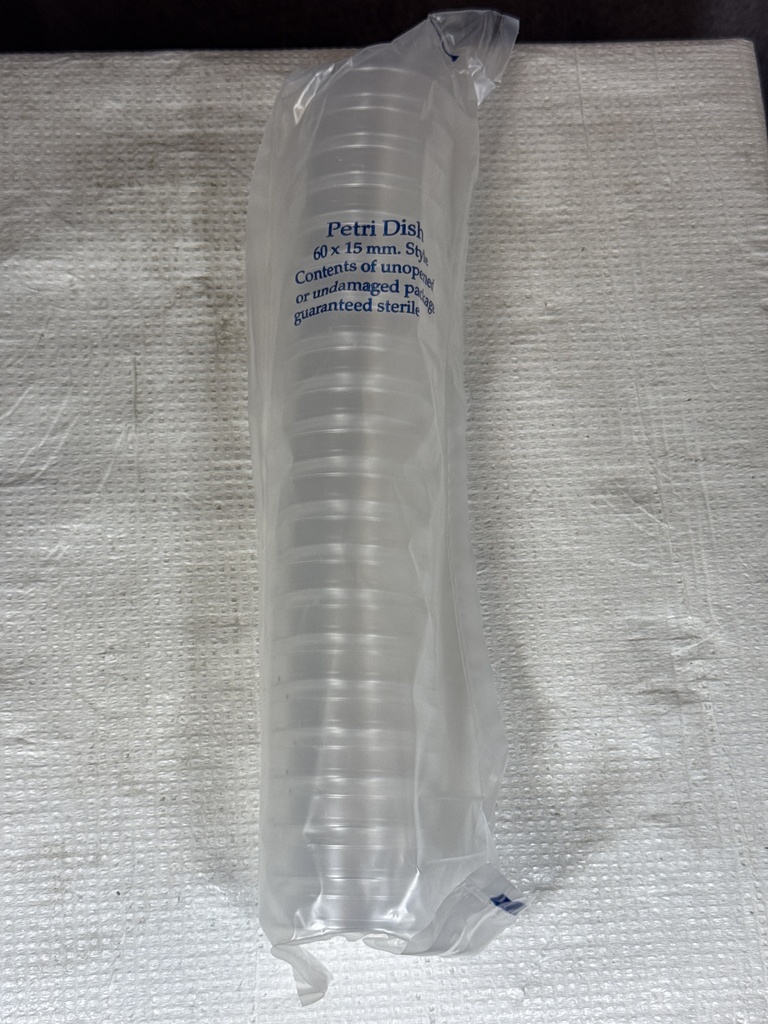 DISH, PETRI 60 MM X 15 MM POLY